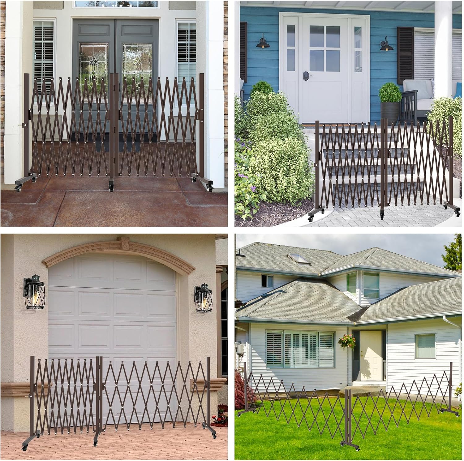THEYFIRST Expandable Metal Security Gate with Casters