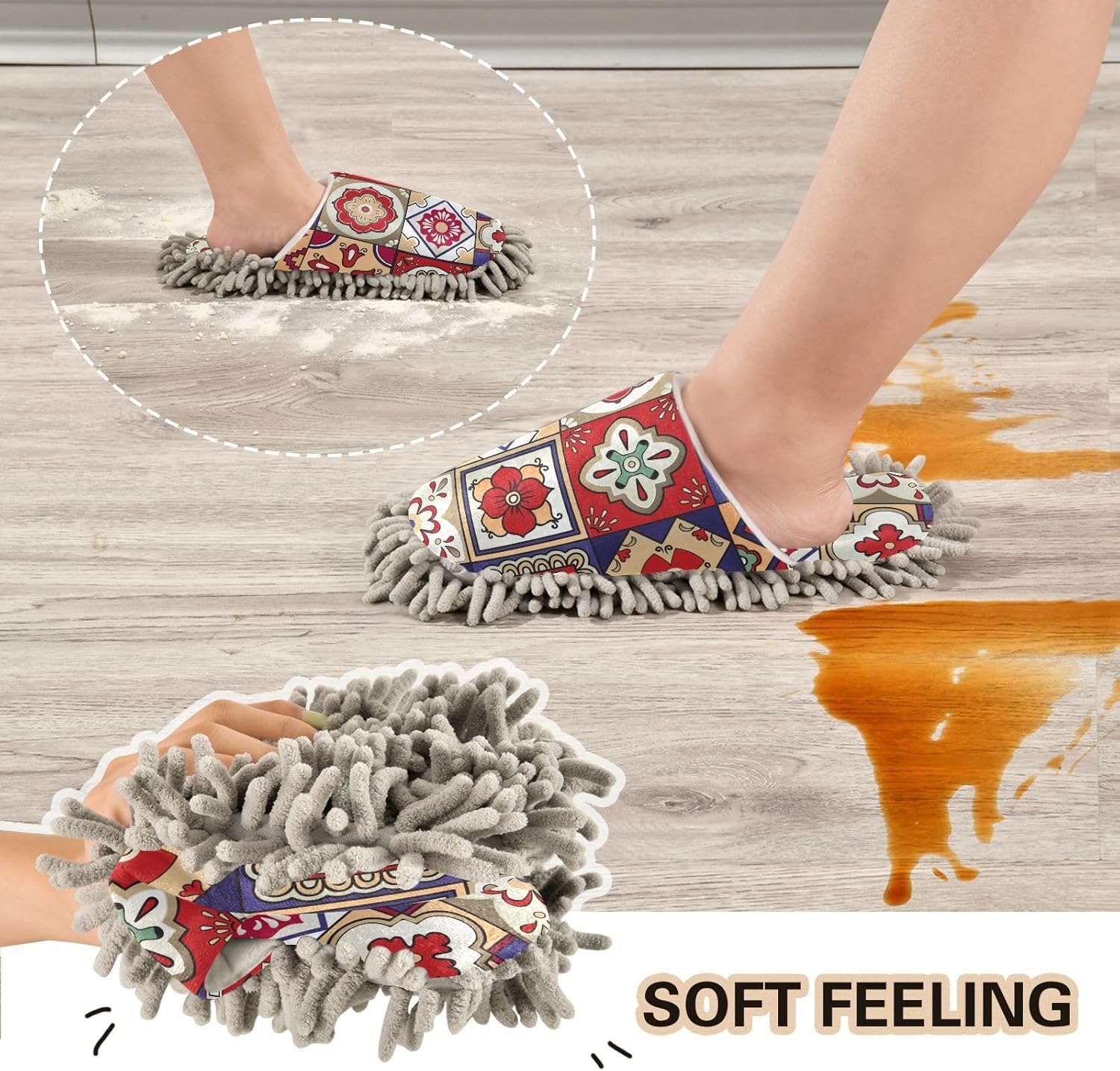 Sinestour Mop Slippers with Microfiber Padding