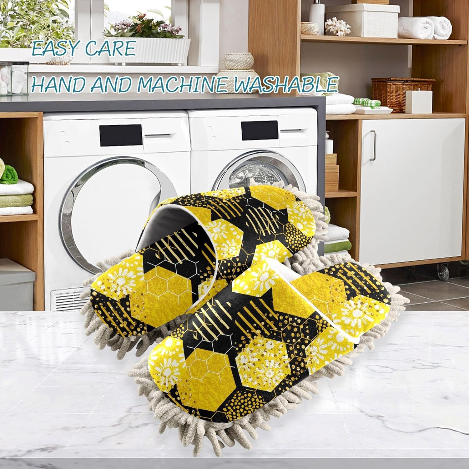Sinestour Bee Mop Slippers for Floor Cleaning 1