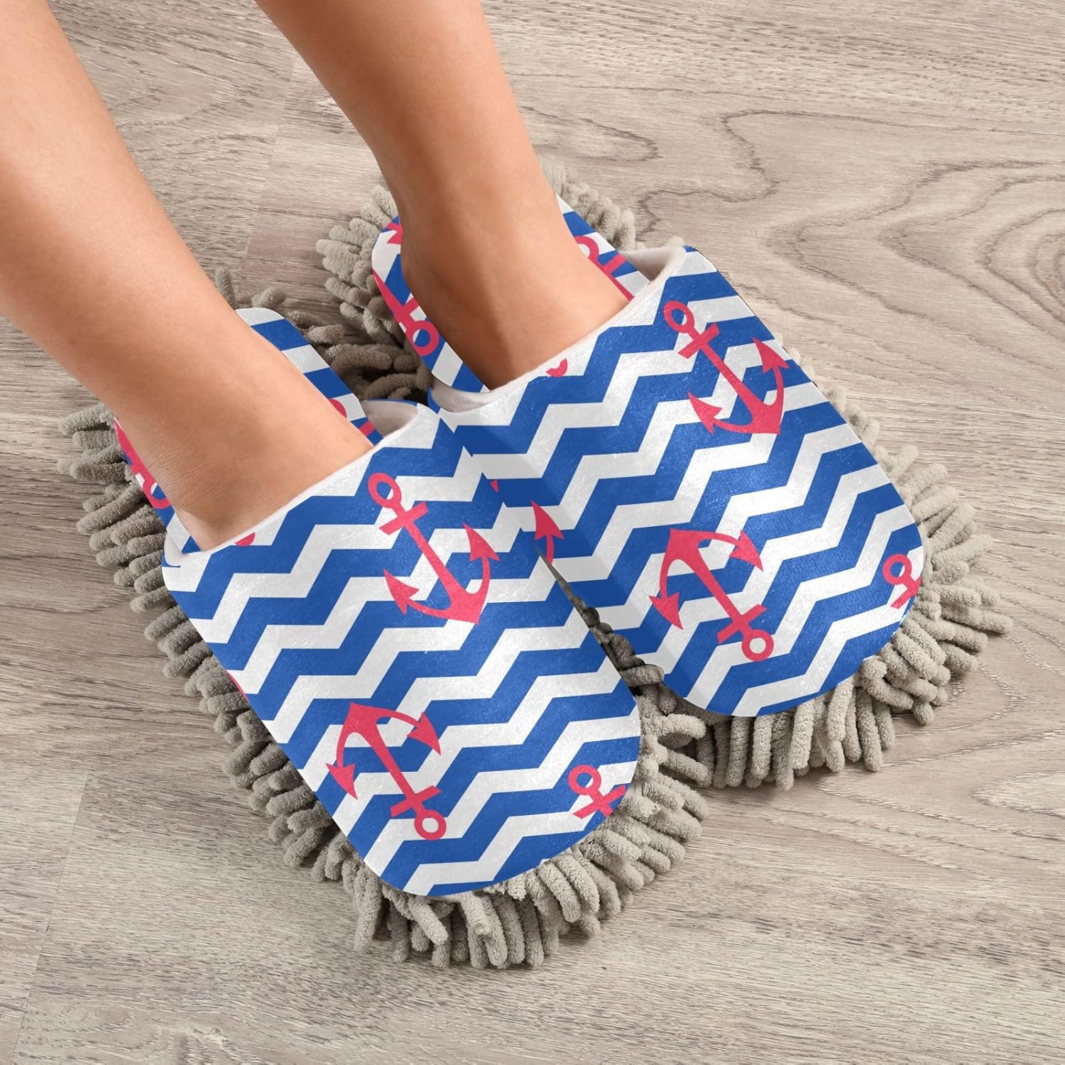 Sinestour Wavy Mop Slippers for Floor Cleaning