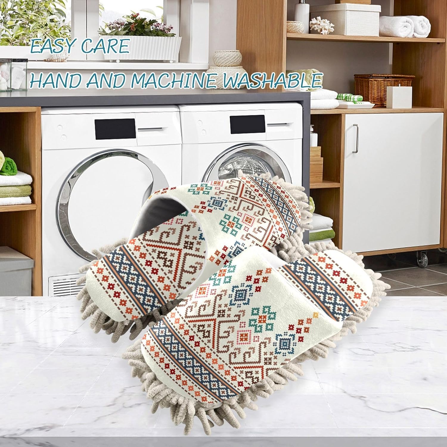 Kigai Microfiber Slippers with Ikat Pattern - Size L 1