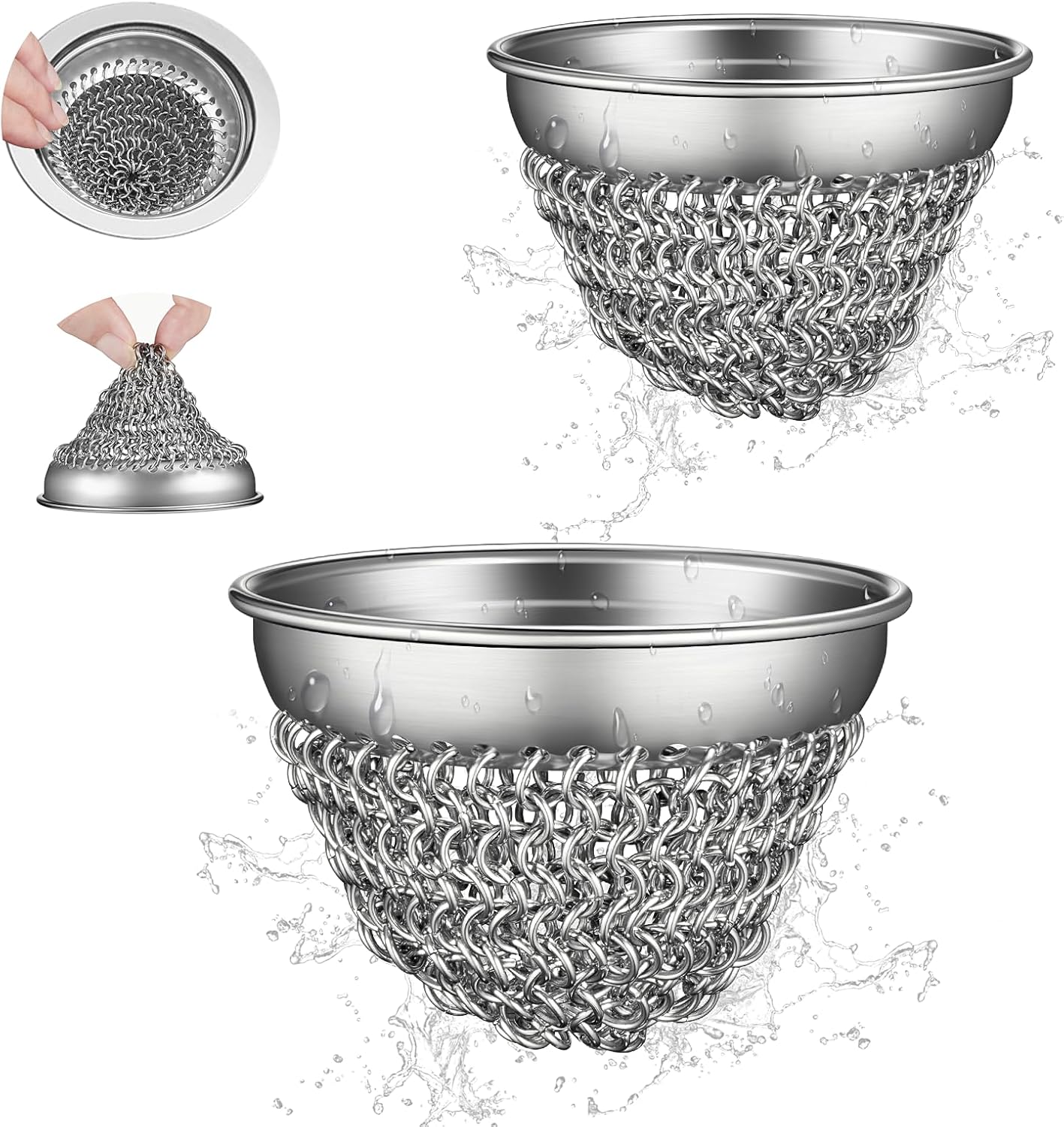 Wokdada Reversible Stainless Steel Sink Strainer