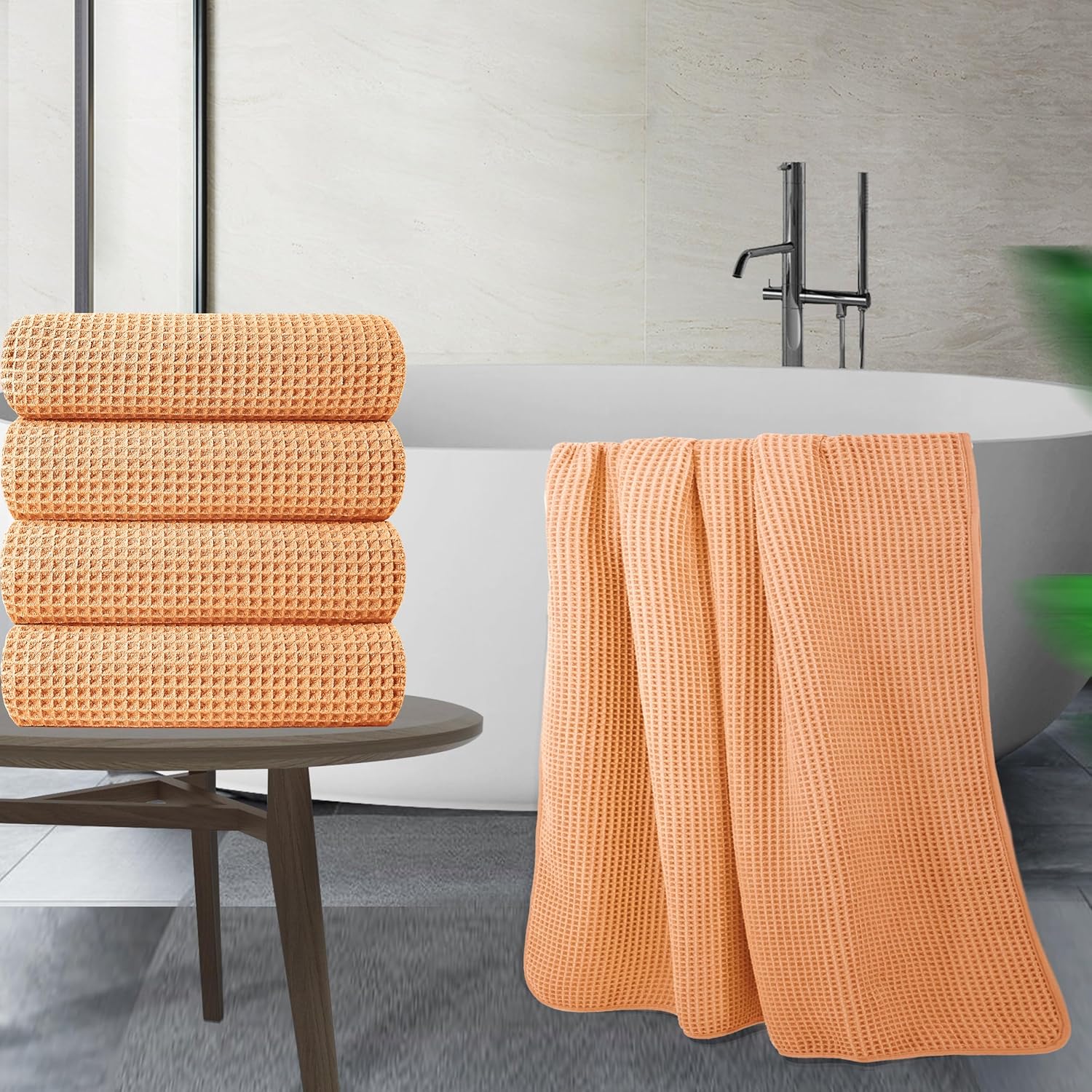 POLYTE Microfiber Bath Towel 60x30in 4 Pack