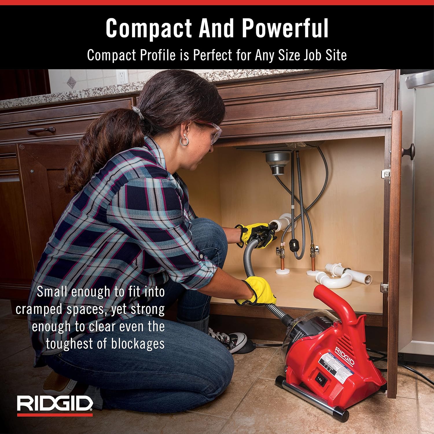 RIDGID PowerClear Drain Cleaning Machine Kit with Spiral Cutter
