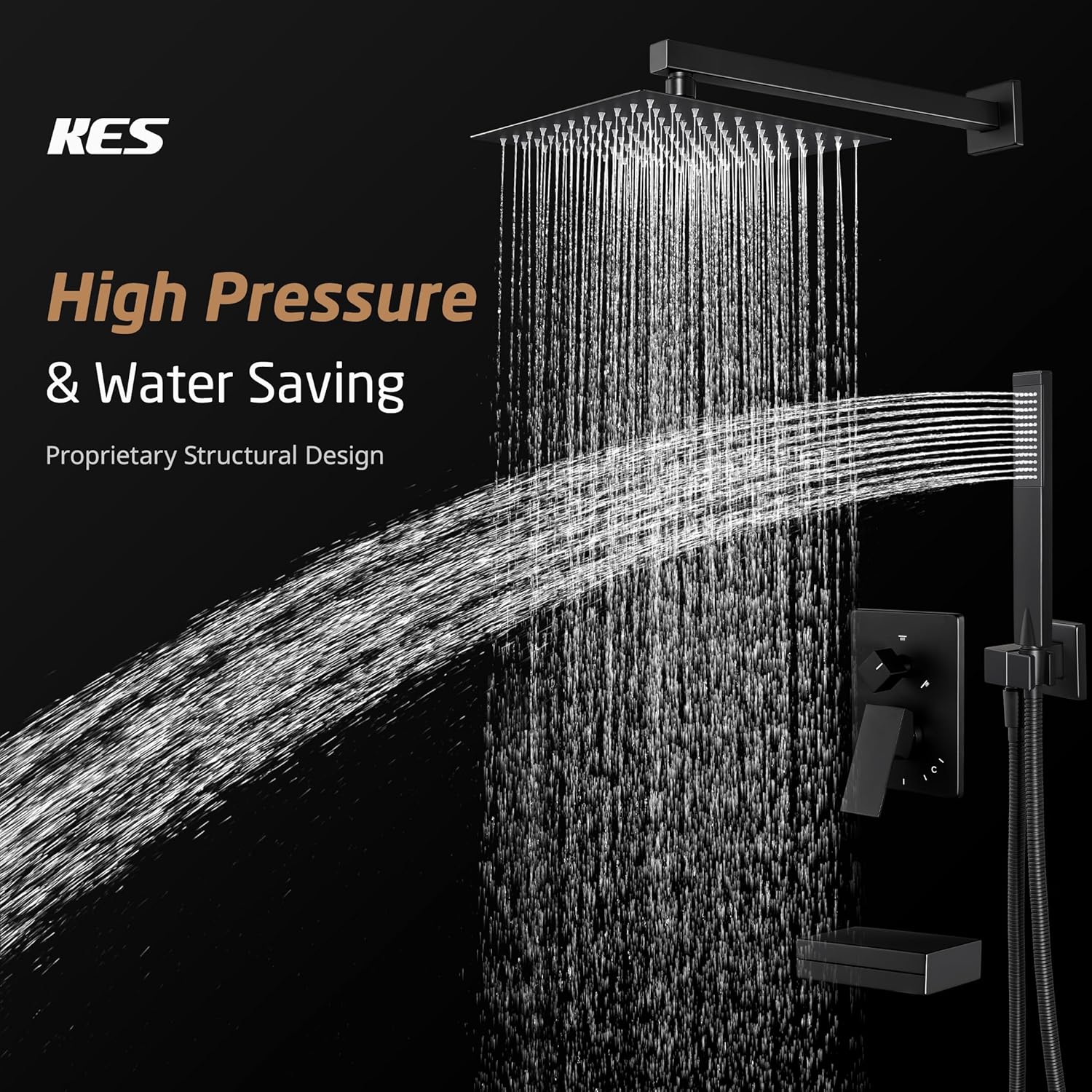 KES 10 Inch Bathroom Sink Drain with Hair Catcher and Shower System 1