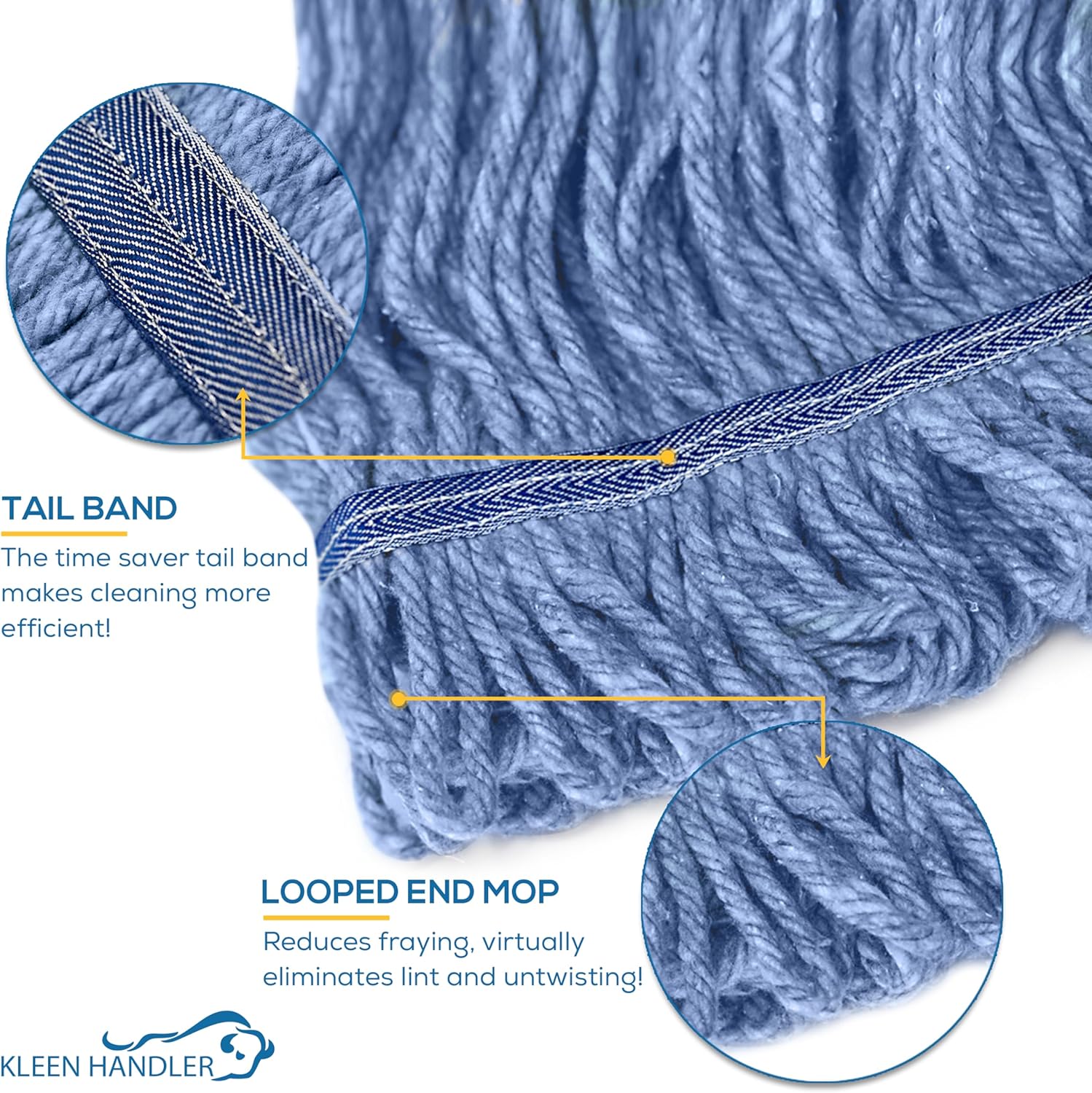 KLEEN HANDLER Blended Loop Mop Head 3-Pack