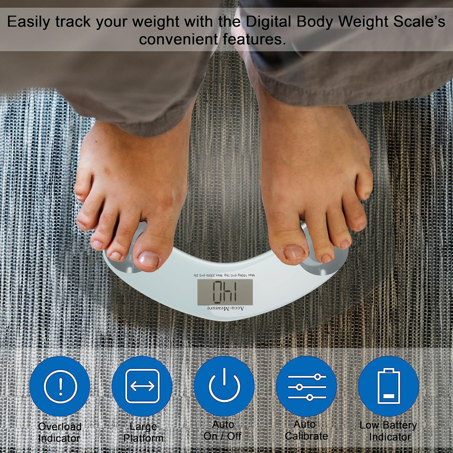 Accu-Measure Digital Scale 400 lbs Accurate Easy Store