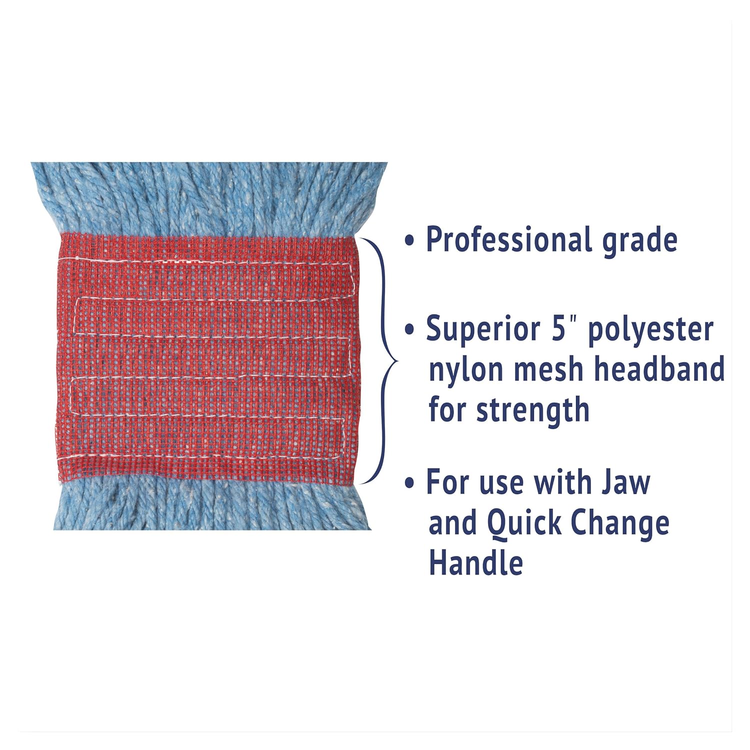 Boardwalk BWK503BLCT Super Loop Wet Mop Head Blue Case of 12