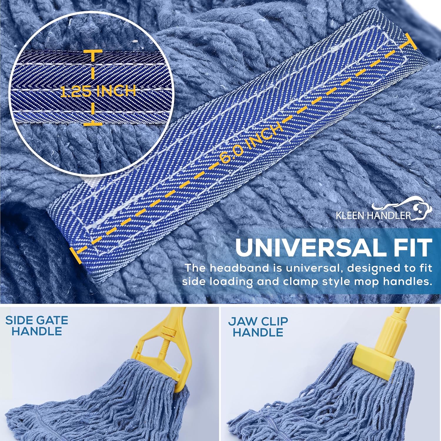 KLEEN HANDLER Blended Loop Mop Head 3-Pack